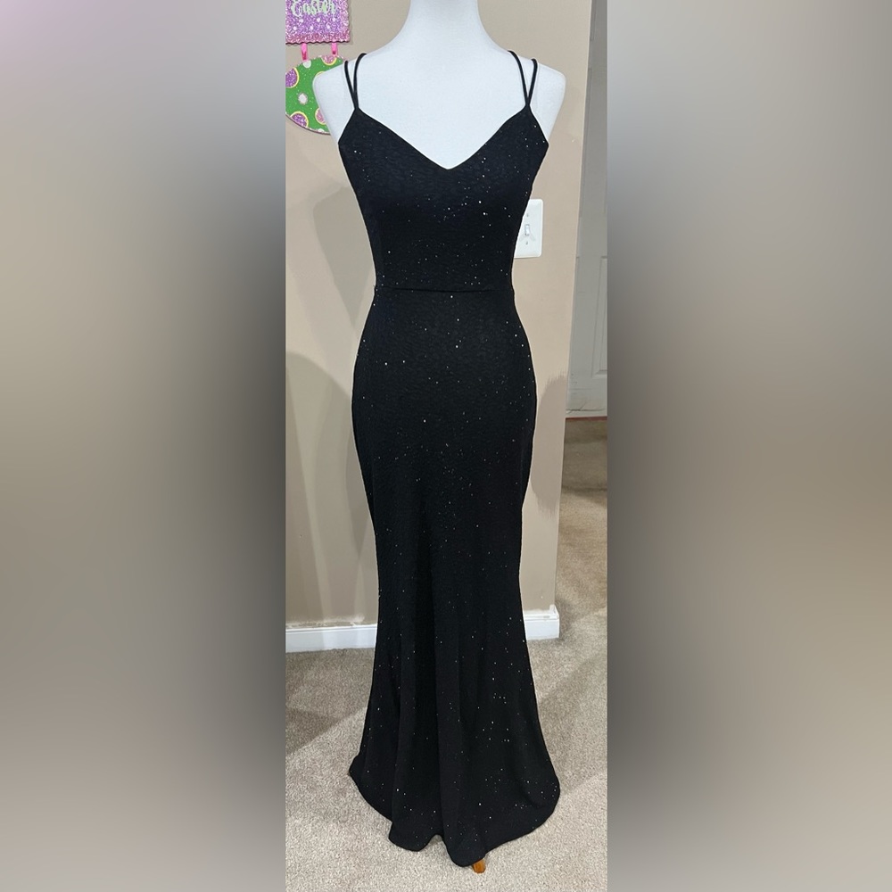 Rachel Formal Glitter Lace-up Dress